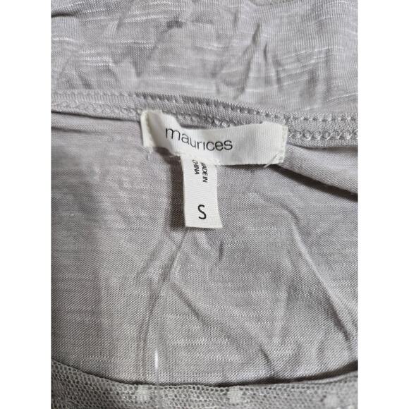 Maurices small gray shirt with lace and embroidery new with tags - Picture 6 of 9
